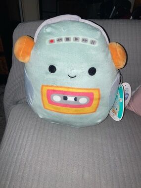 Squishmallows casja cassette tape player Plush new retro stuffy 12”